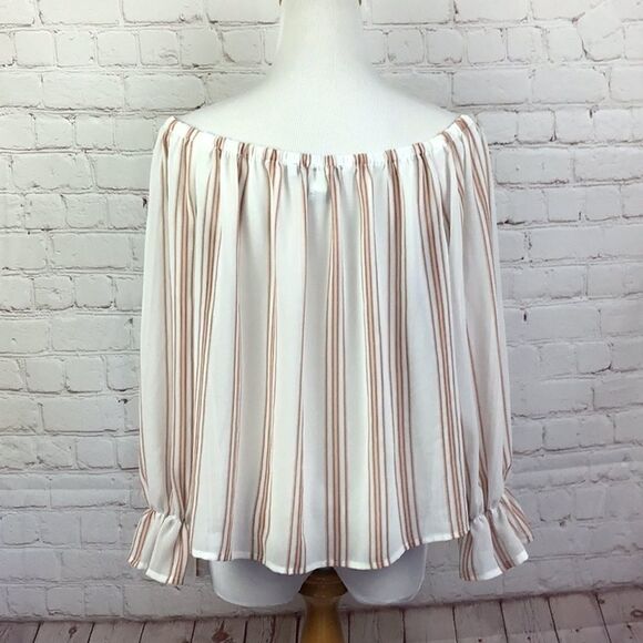 Forever 21 striped off the shoulder tunic top. Med - Picture 5 of 8